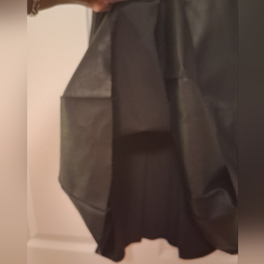 FREE PEOPLE Vegan Leather Black Mini Dress. Size Small - Picture 10 of 10